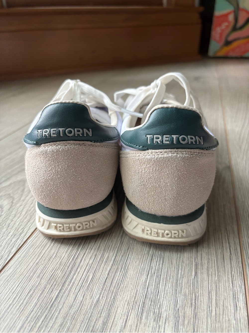 Tretorn Rawlins 2.0 White Navy Green Retro Low Top Sneakers - Women’s 8.5 - Picture 4 of 10